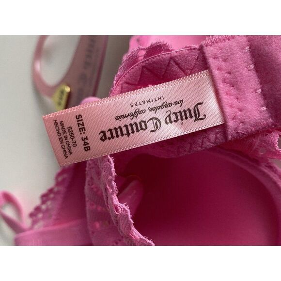 Juicy Couture Sexy Extreme Push Up Bra Size 34B Pink Strawberry JC5250AW NEW - Picture 10 of 10